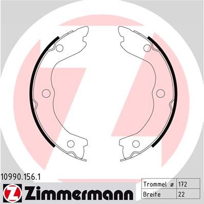 ZIMMERMANN Комплект тормозных колодок, стояночная тормозная с 10990.156.1