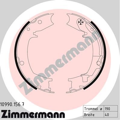 ZIMMERMANN Комплект тормозных колодок, стояночная тормозная с 10990.156.7