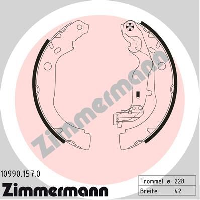 ZIMMERMANN Bremžu loku komplekts 10990.157.0
