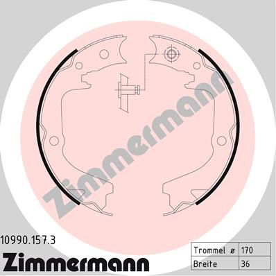 ZIMMERMANN Комплект тормозных колодок, стояночная тормозная с 10990.157.3