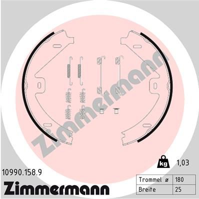 ZIMMERMANN Комплект тормозных колодок, стояночная тормозная с 10990.158.9