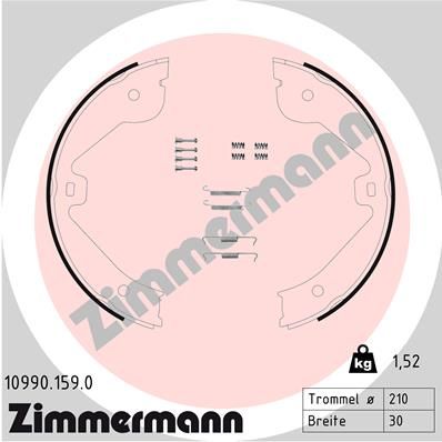 ZIMMERMANN Bremžu loku kompl., Stāvbremze 10990.159.0
