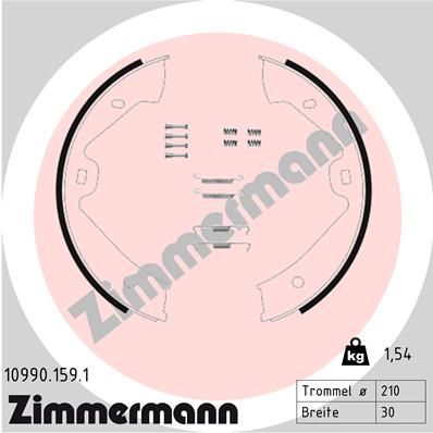 ZIMMERMANN Комплект тормозных колодок, стояночная тормозная с 10990.159.1