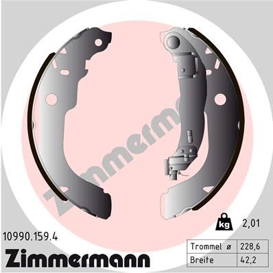 ZIMMERMANN Bremžu loku komplekts 10990.159.4
