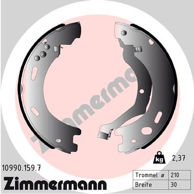 ZIMMERMANN Комплект тормозных колодок, стояночная тормозная с 10990.159.7