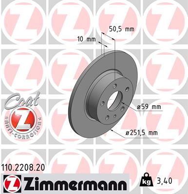 ZIMMERMANN Тормозной диск 110.2208.20