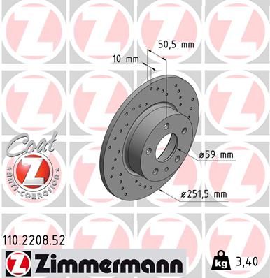 ZIMMERMANN Тормозной диск 110.2208.52