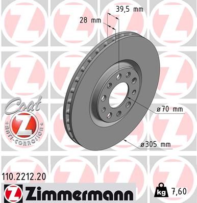 ZIMMERMANN Bremžu diski 110.2212.20