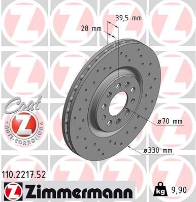 ZIMMERMANN Тормозной диск 110.2217.52
