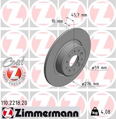 ZIMMERMANN Bremžu diski 110.2218.20
