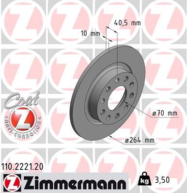ZIMMERMANN Тормозной диск 110.2221.20