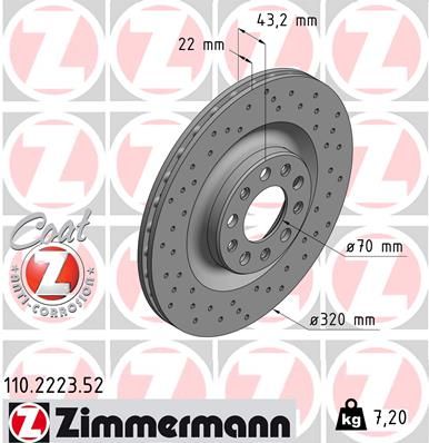 ZIMMERMANN Тормозной диск 110.2223.52