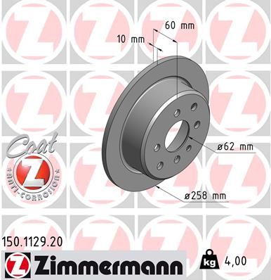 ZIMMERMANN Тормозной диск 150.1129.20