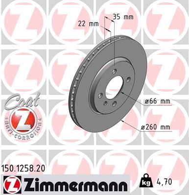 ZIMMERMANN Тормозной диск 150.1258.20