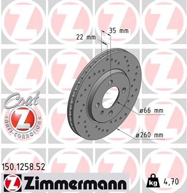 ZIMMERMANN Тормозной диск 150.1258.52