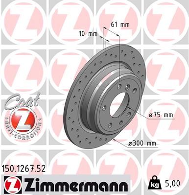 ZIMMERMANN Bremžu diski 150.1267.52