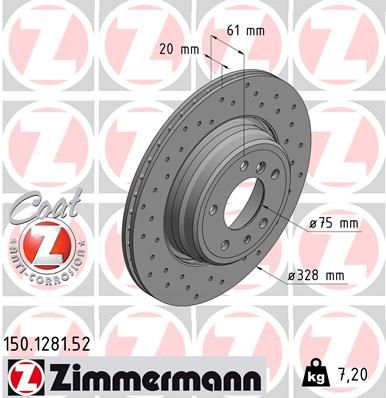ZIMMERMANN Тормозной диск 150.1281.52