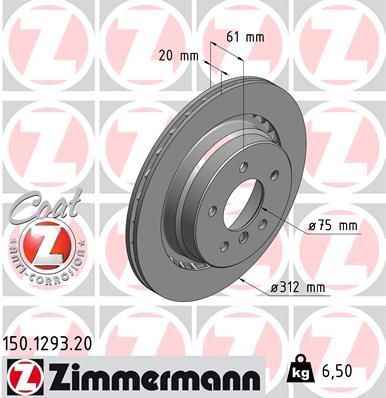ZIMMERMANN Тормозной диск 150.1293.20