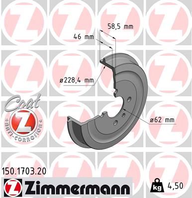 ZIMMERMANN Тормозной барабан 150.1703.20