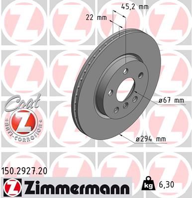 ZIMMERMANN Тормозной диск 150.2927.20