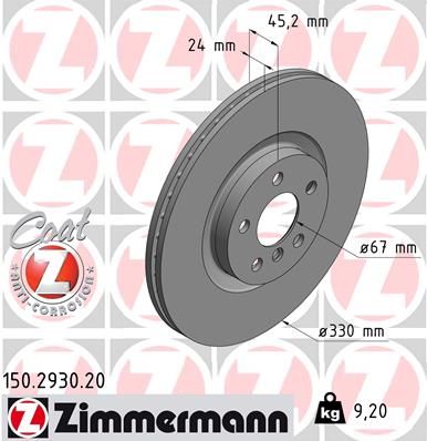 ZIMMERMANN Тормозной диск 150.2930.20