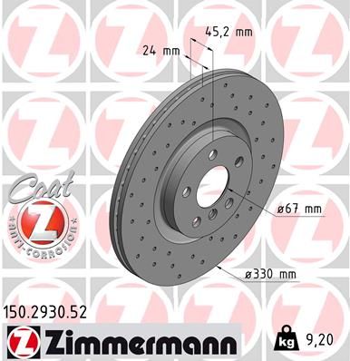 ZIMMERMANN Тормозной диск 150.2930.52