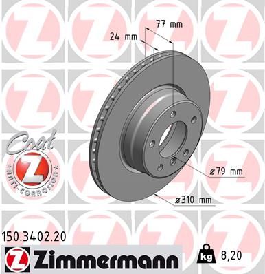 ZIMMERMANN Тормозной диск 150.3402.20