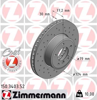 ZIMMERMANN Bremžu diski 150.3403.52