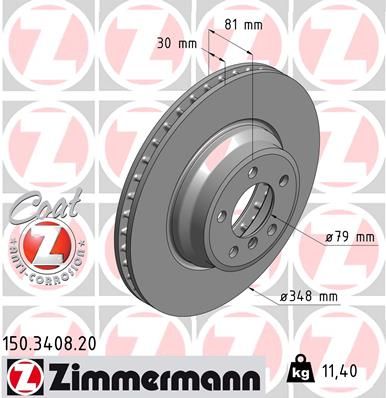 ZIMMERMANN Тормозной диск 150.3408.20
