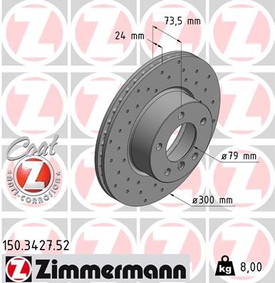 ZIMMERMANN Bremžu diski 150.3427.52