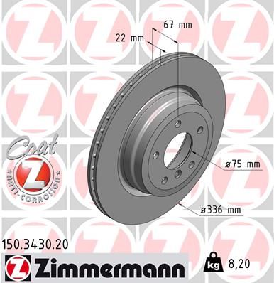 ZIMMERMANN Тормозной диск 150.3430.20