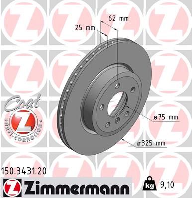 ZIMMERMANN Тормозной диск 150.3431.20