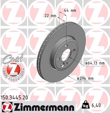 ZIMMERMANN Тормозной диск 150.3445.20