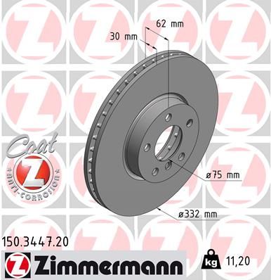 ZIMMERMANN Bremžu diski 150.3447.20