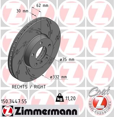 ZIMMERMANN Bremžu diski 150.3447.55