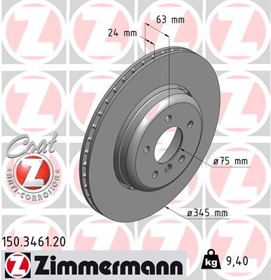 ZIMMERMANN Bremžu diski 150.3461.20