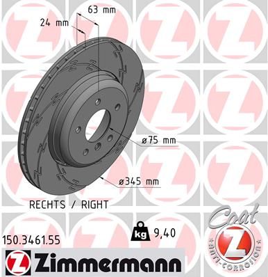 ZIMMERMANN Bremžu diski 150.3461.55