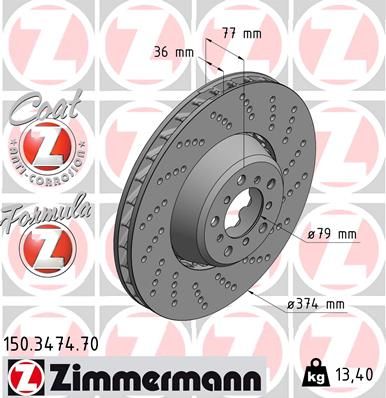 ZIMMERMANN Тормозной диск 150.3474.70