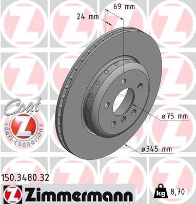 ZIMMERMANN Тормозной диск 150.3480.32