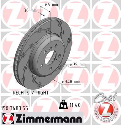 ZIMMERMANN Bremžu diski 150.3483.55