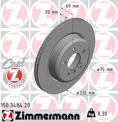 ZIMMERMANN Тормозной диск 150.3484.20