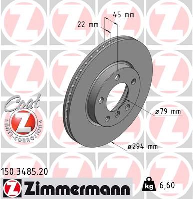 ZIMMERMANN Тормозной диск 150.3485.20