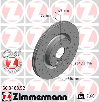 ZIMMERMANN Тормозной диск 150.3488.52