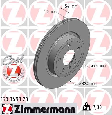 ZIMMERMANN Тормозной диск 150.3493.20