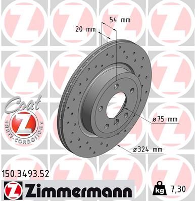 ZIMMERMANN Тормозной диск 150.3493.52