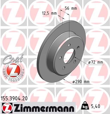 ZIMMERMANN Bremžu diski 155.3904.20