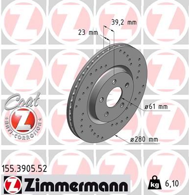 ZIMMERMANN Тормозной диск 155.3905.52
