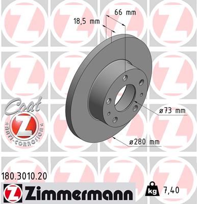 ZIMMERMANN Тормозной диск 180.3010.20