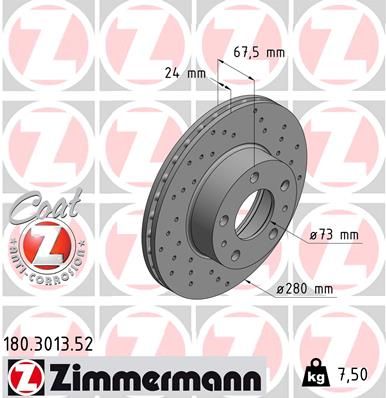ZIMMERMANN Тормозной диск 180.3013.52