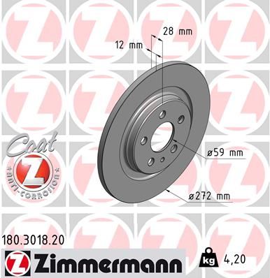 ZIMMERMANN Тормозной диск 180.3018.20